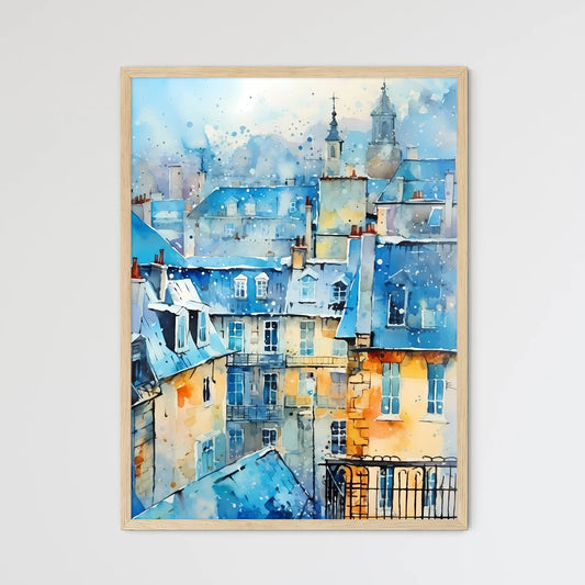 Watercolor Of A City Art Print Framed Art