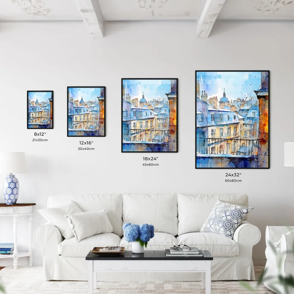 Watercolor Of A City Art Print Interior Design