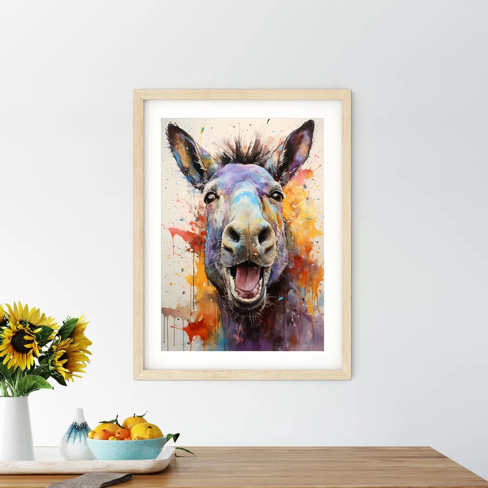 Painting Of A Donkey Art Prin Size Chart