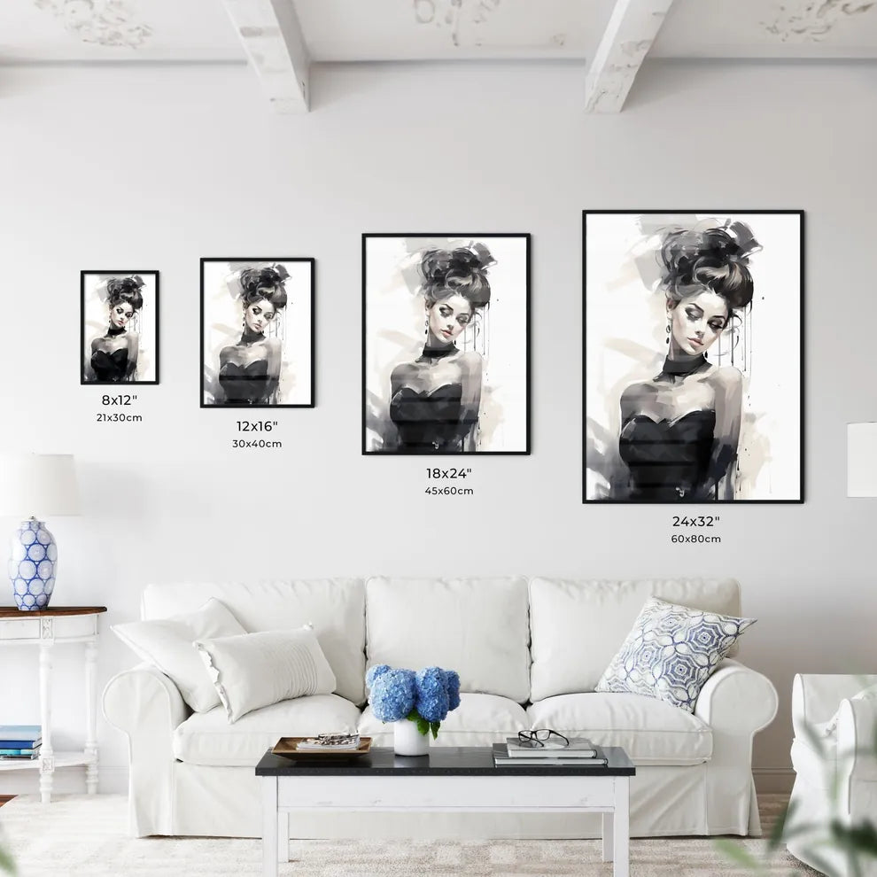 Woman With A High Bun Art Prin Wall Art