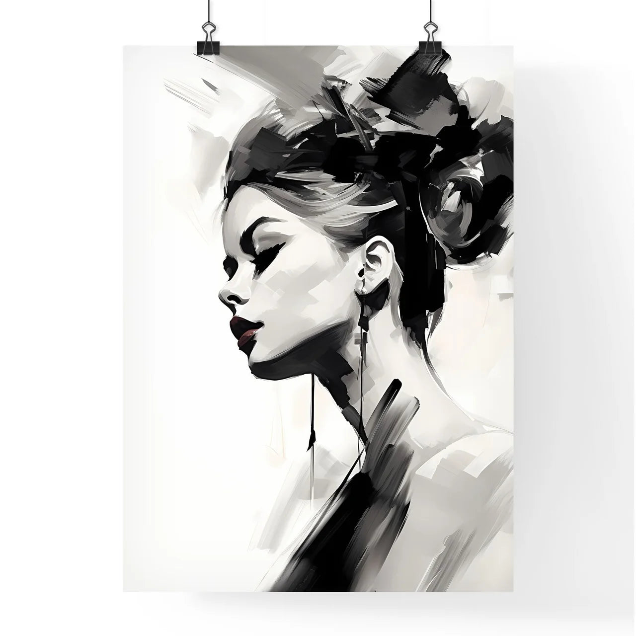 Woman With A Hair Updo Art Prin Poster