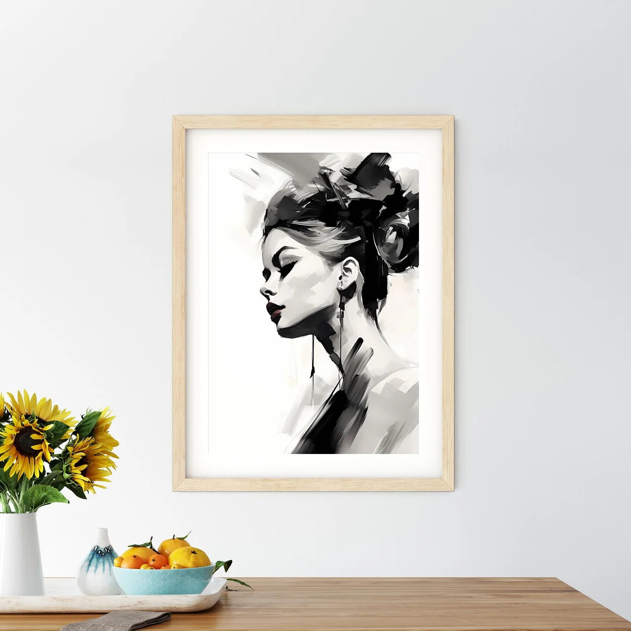 Woman With A Hair Updo Art Prin - Kitchen Hangings
