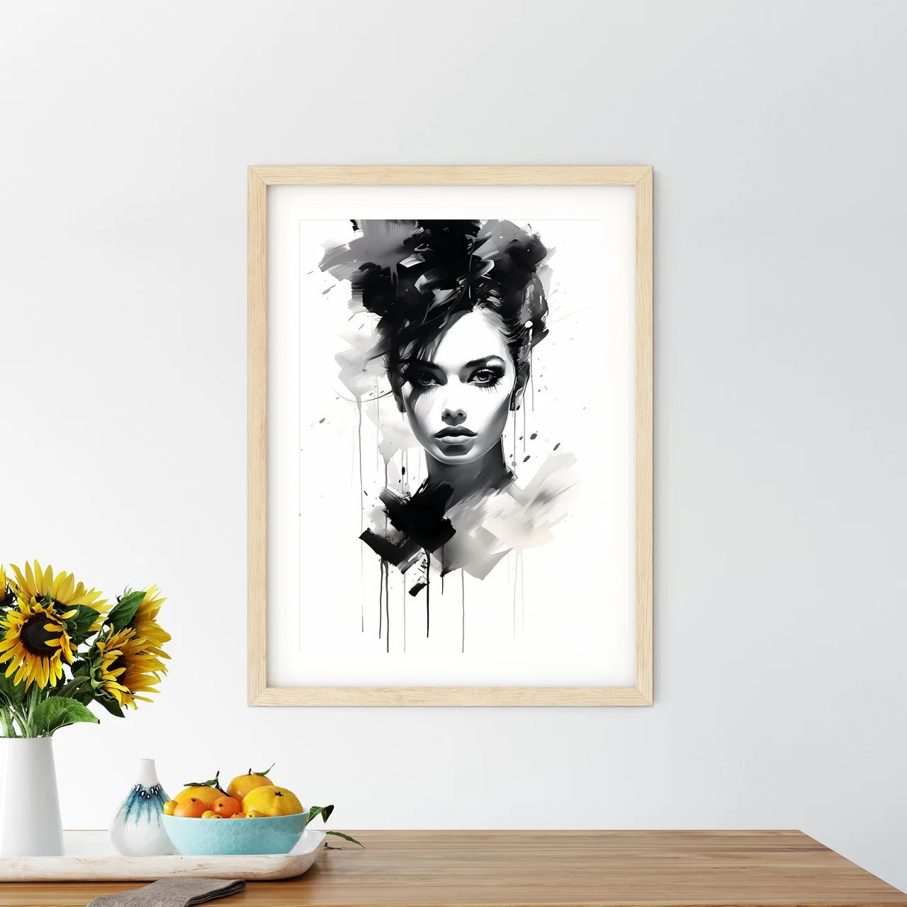 Painting Of A Womans Face Art Prin - Kitchen Hangings