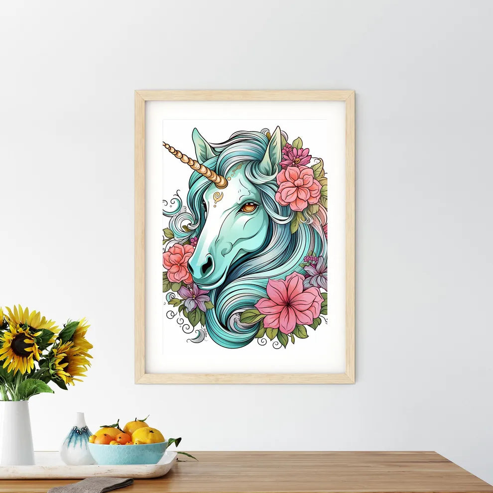 Unicorn With Flowers And Leav Size Chart