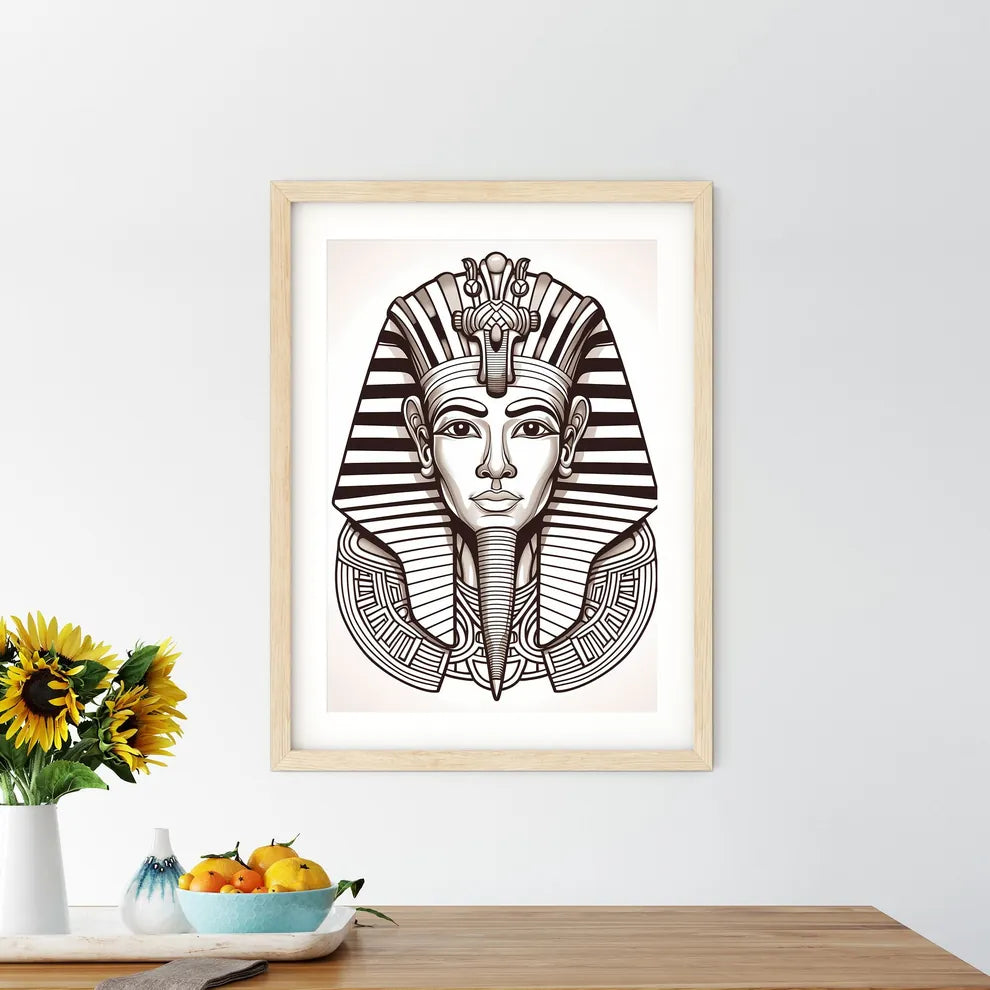 Black And White Drawing Of A Man Wearing A T - Kitchen Hangings