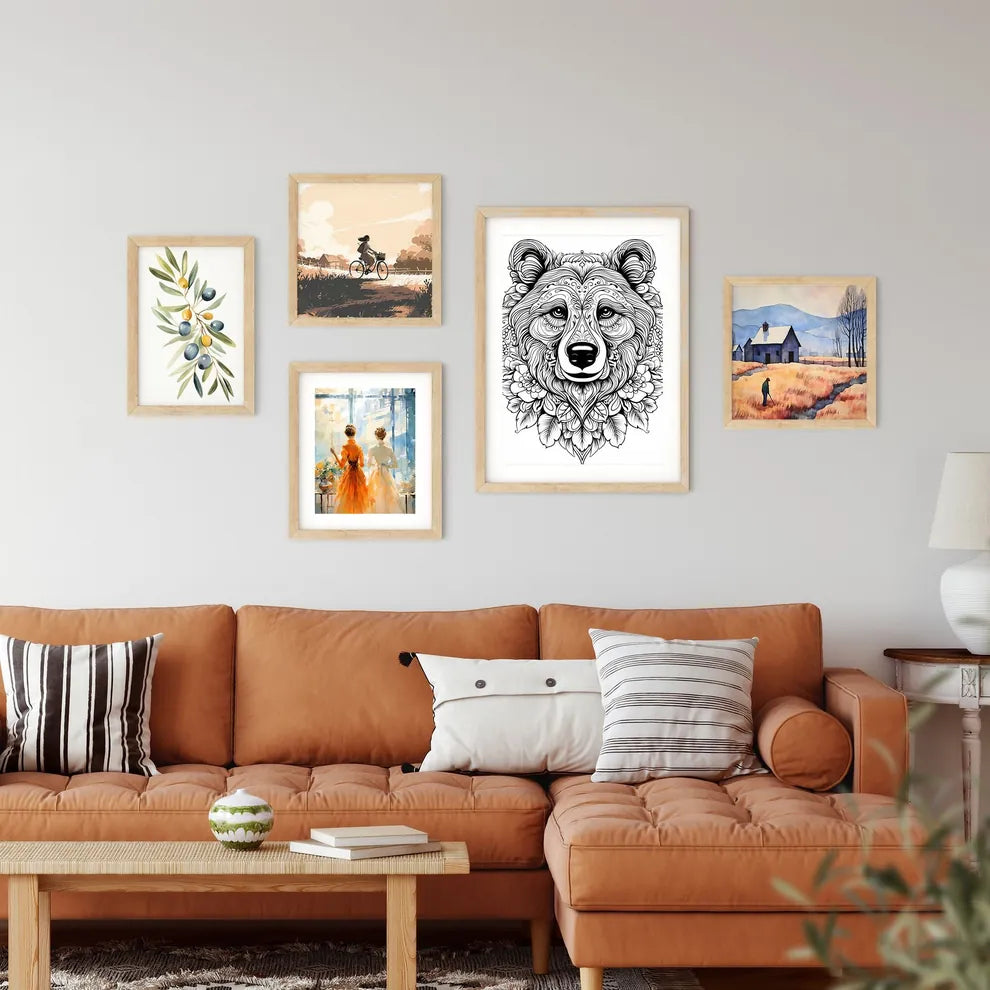 Black And White Drawing Of A  Framed Print