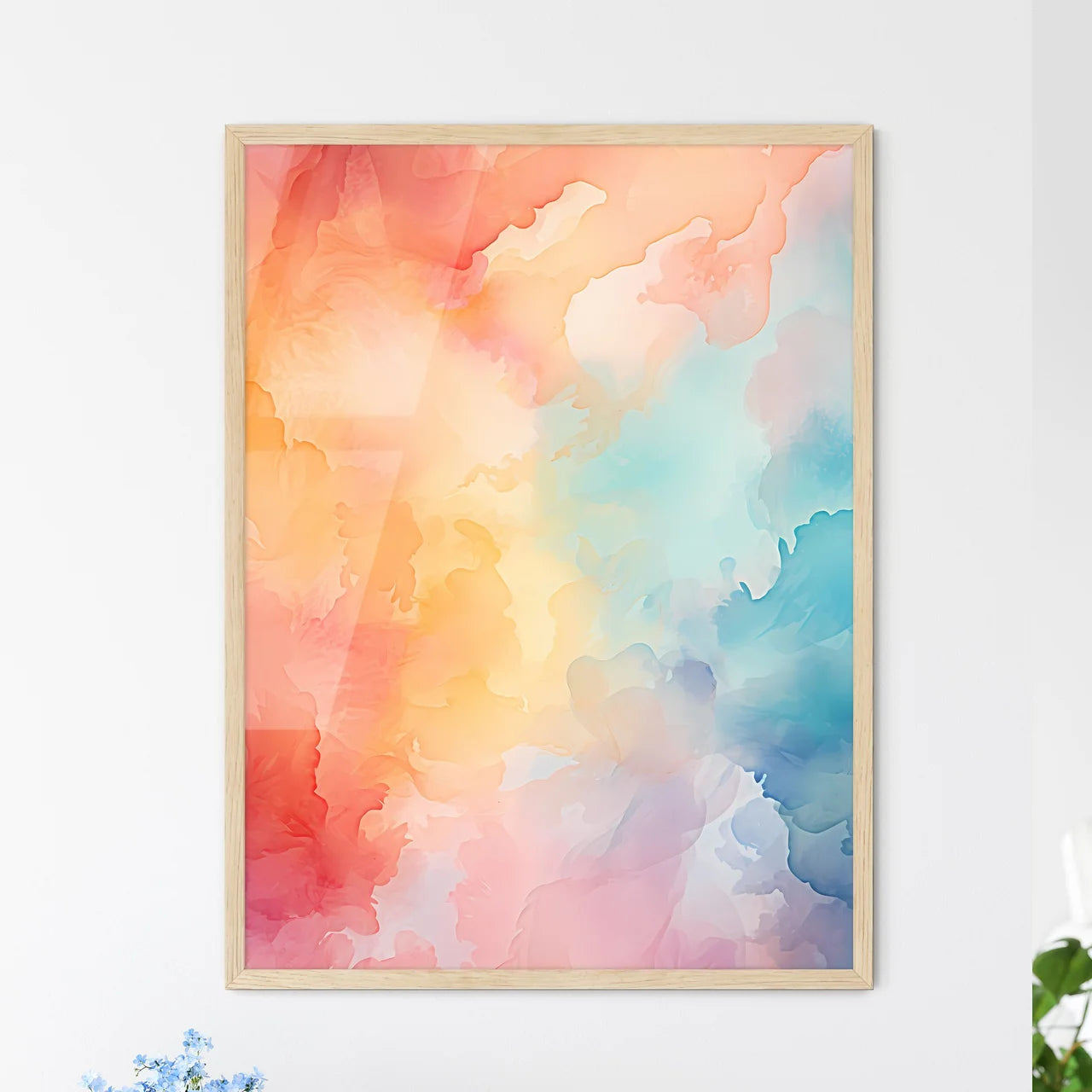 Colorful Background With Different Shades Of - Framed Art Print