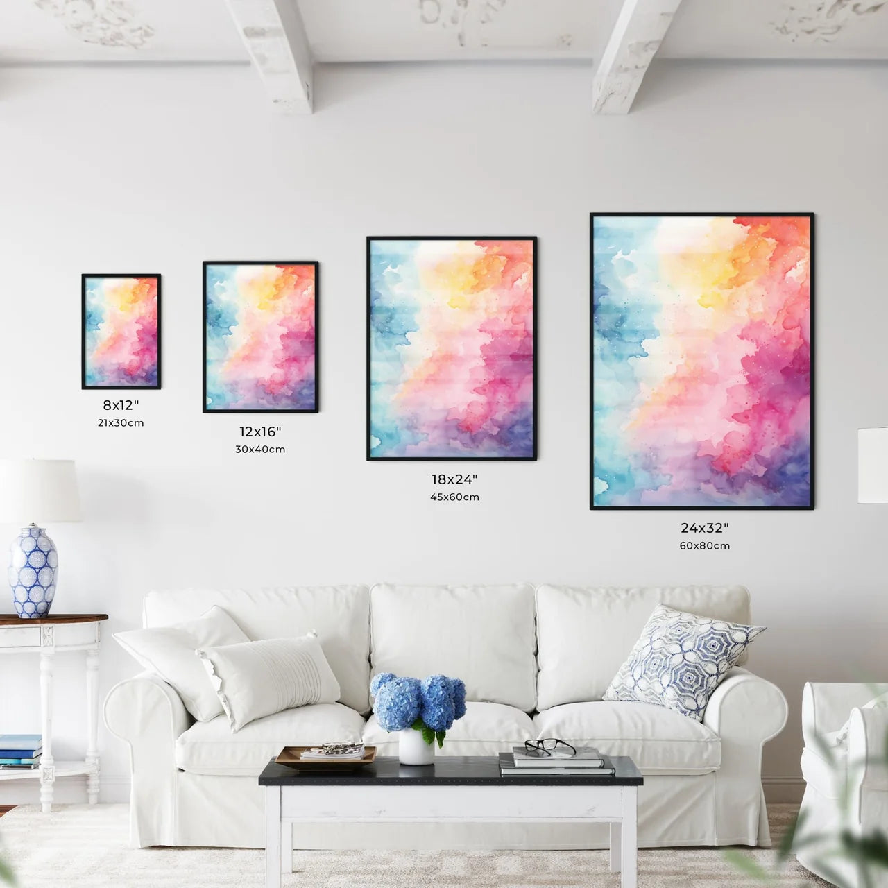 Colorful Watercolor Painting Art Prin Wall Art
