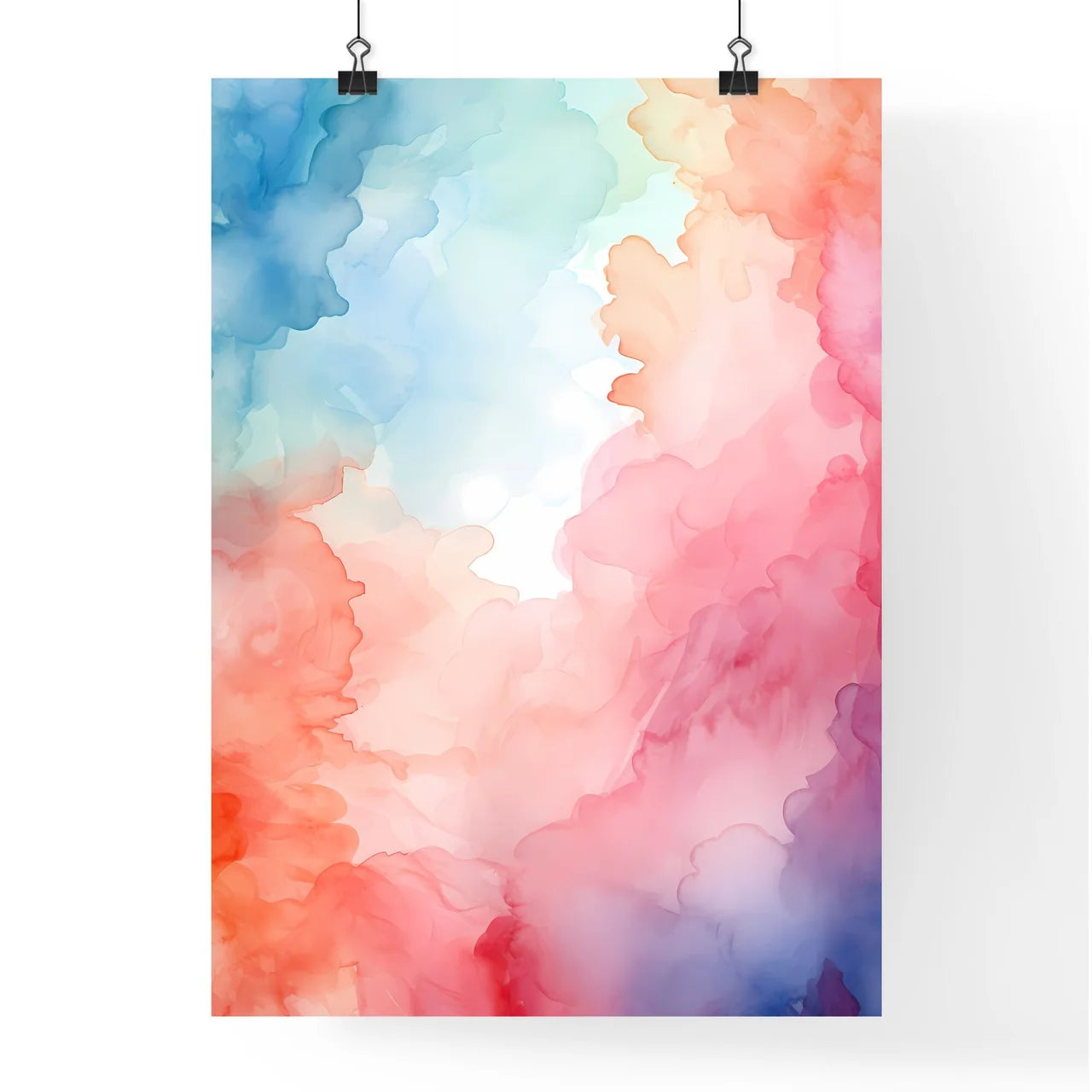 Colorful Watercolor Painting Art Prin Poster