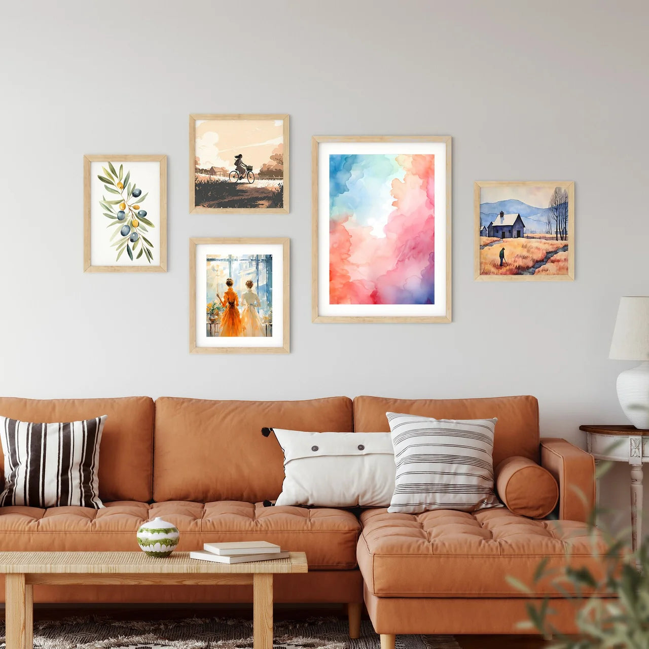 Colorful Watercolor Painting Art Prin Framed Print