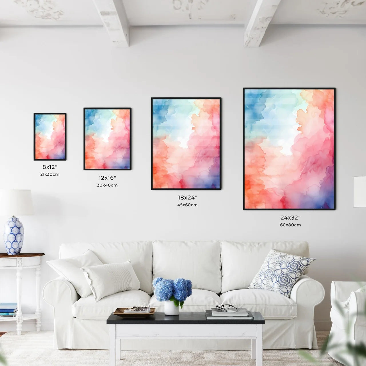 Colorful Watercolor Painting Art Prin Wall Art