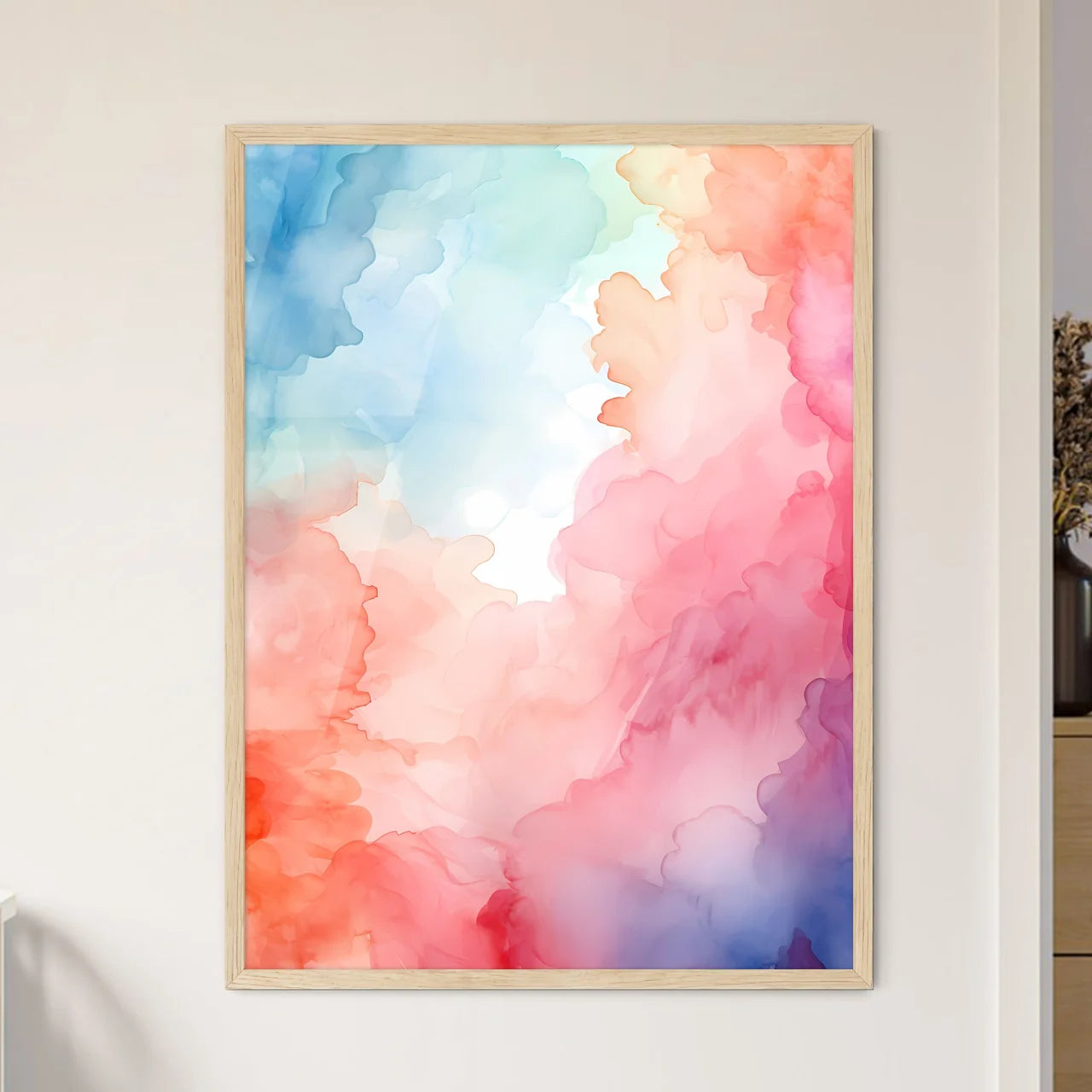 Colorful Watercolor Painting Art Prin - Framed Art Print