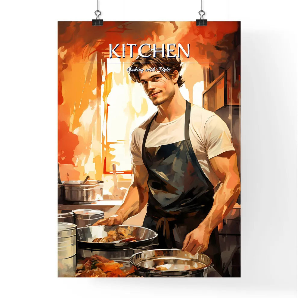 Man In A Kitchen Art Prin Poster