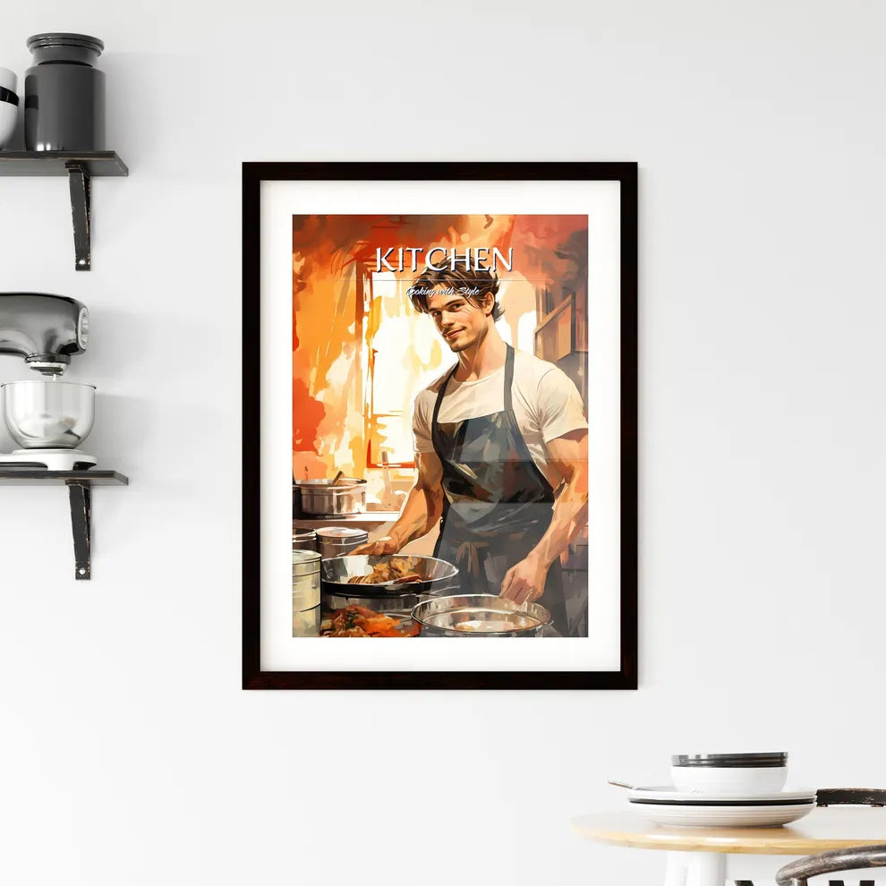 Man In A Kitchen Art Prin Hangings