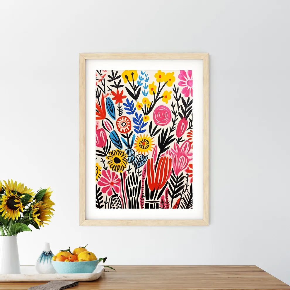 Painting Of Flowers And Leaves Art Prin - Kitchen Hangings