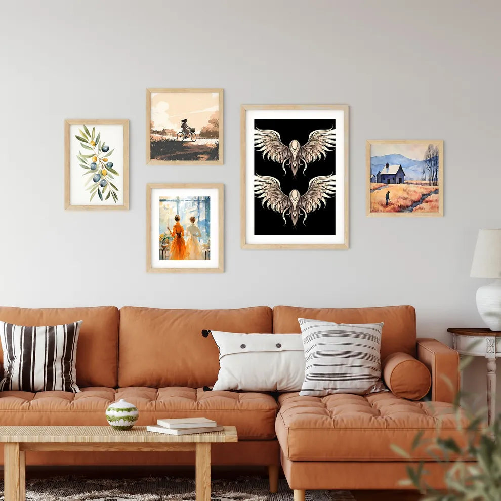 Pair Of Wings With Black Back Framed Print