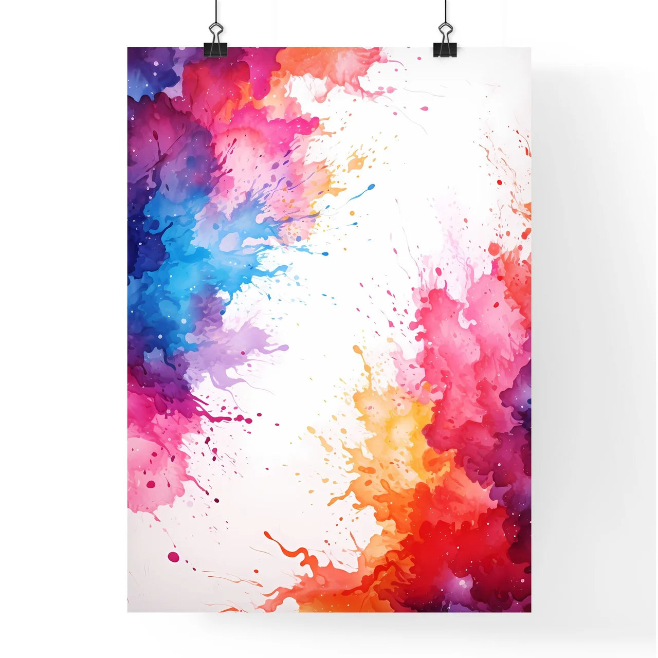 Colorful Splashes Of Paint Art Prin Poster
