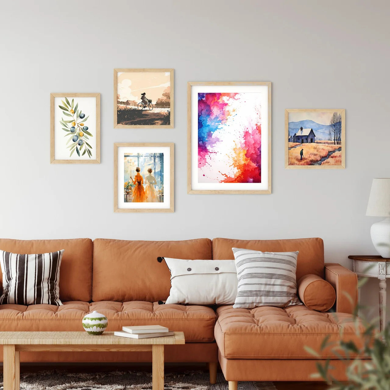 Colorful Splashes Of Paint Art Prin Framed Print