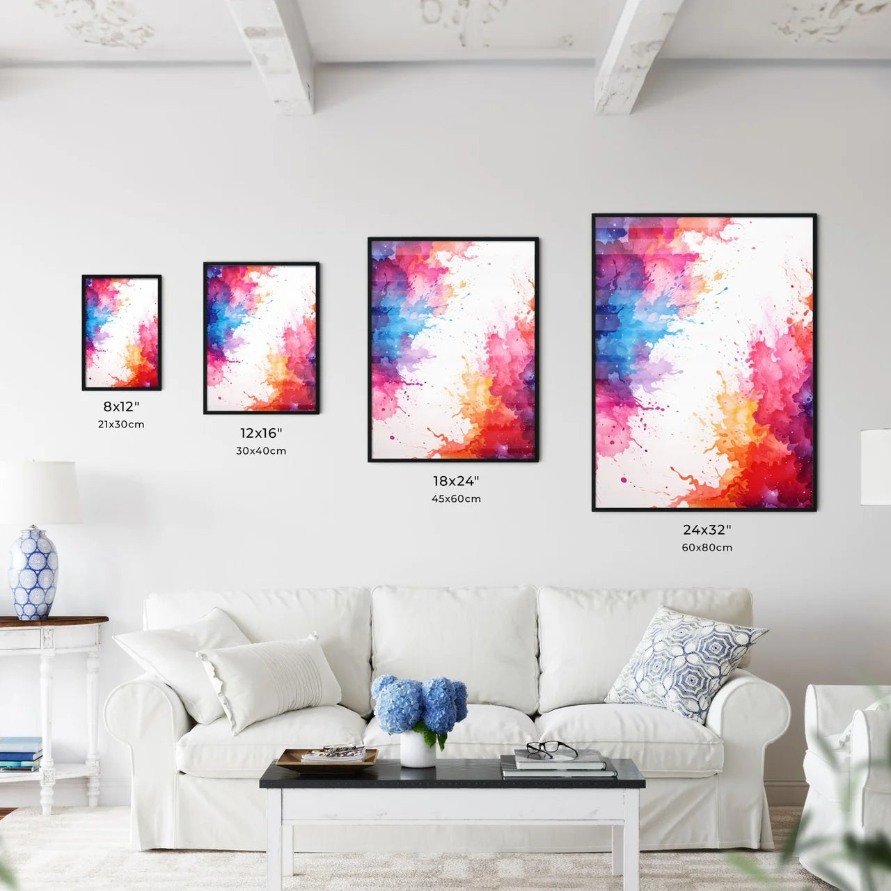 Colorful Splashes Of Paint Art Prin Wall Art