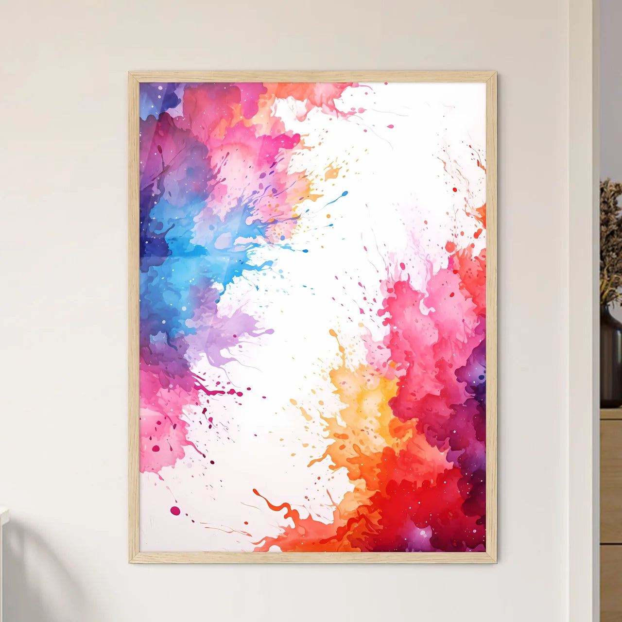 Colorful Splashes Of Paint Art Prin - Framed Art Print