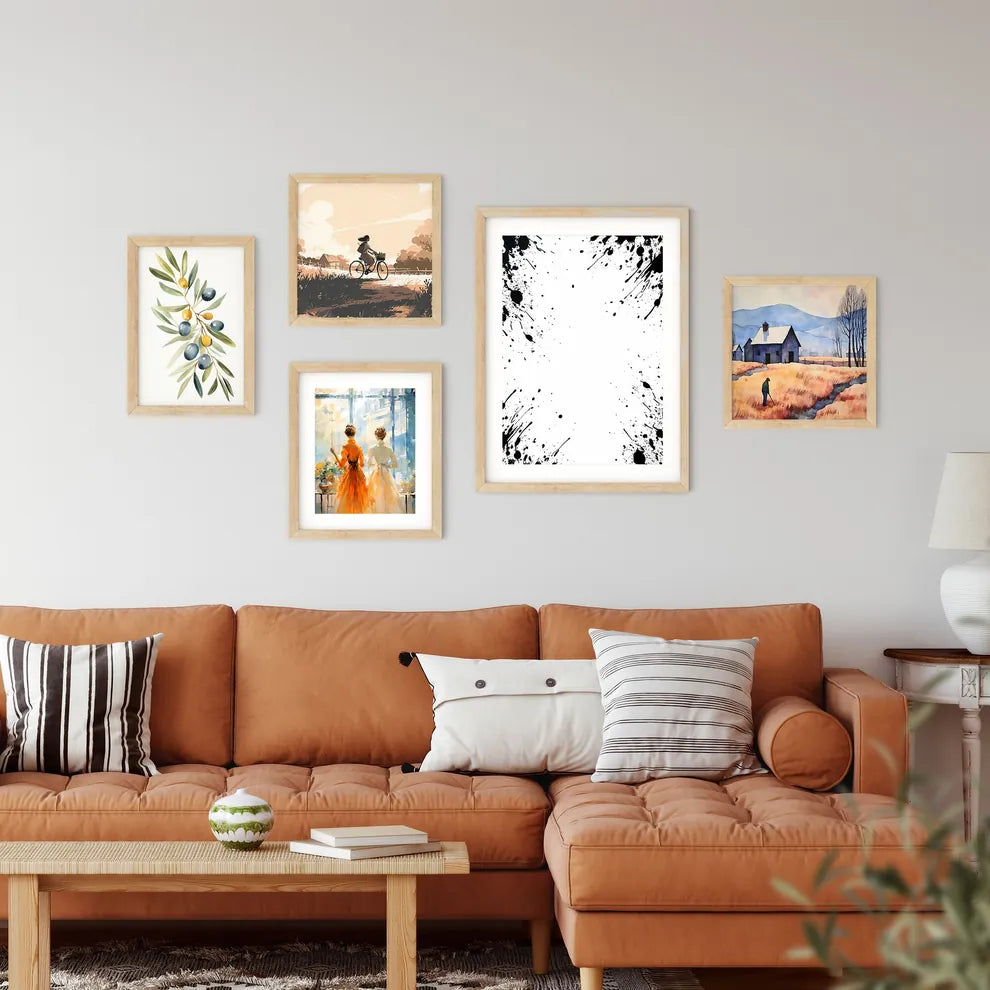 Black Paint Splatters On A White Background  Framed Print