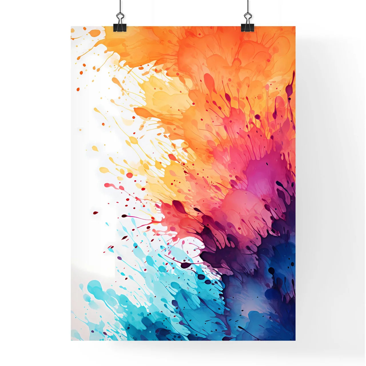 Colorful Splashes Of Paint Art Prin Poster