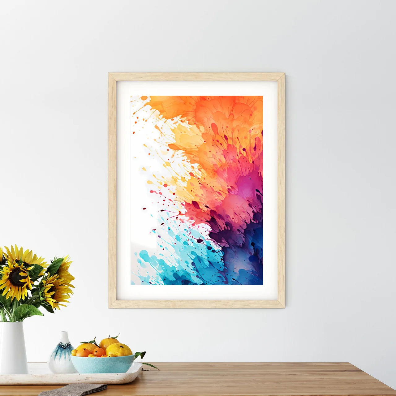 Colorful Splashes Of Paint Art Prin - Kitchen Hangings