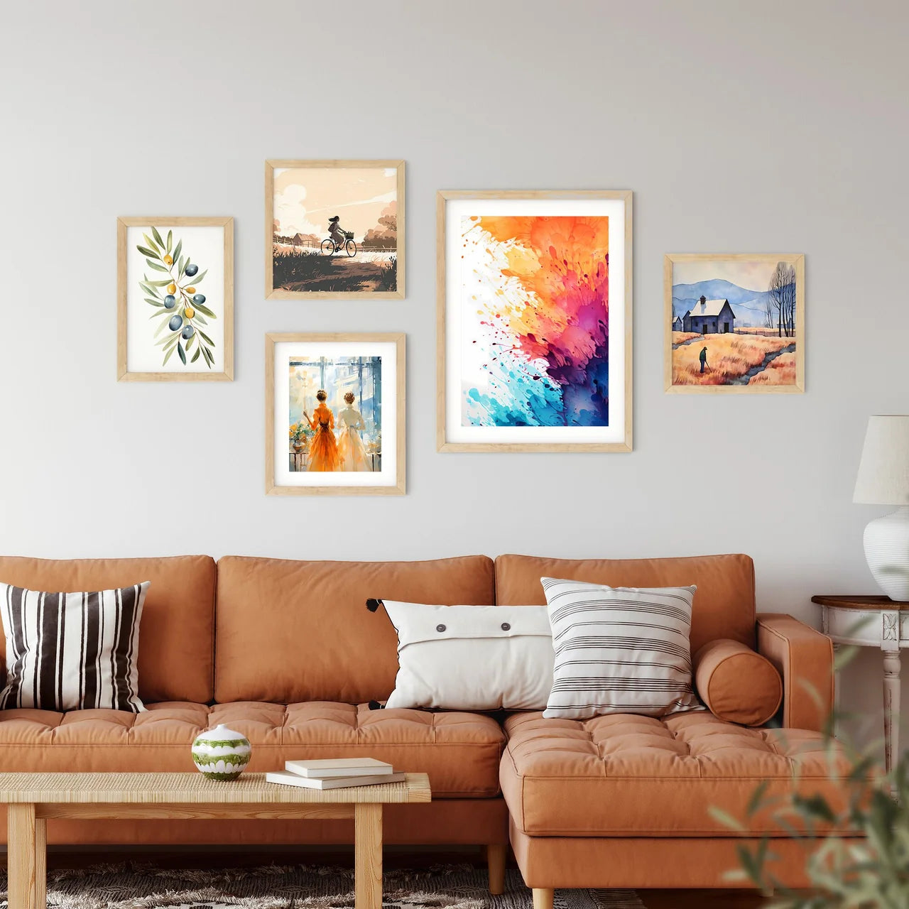 Colorful Splashes Of Paint Art Prin Framed Print