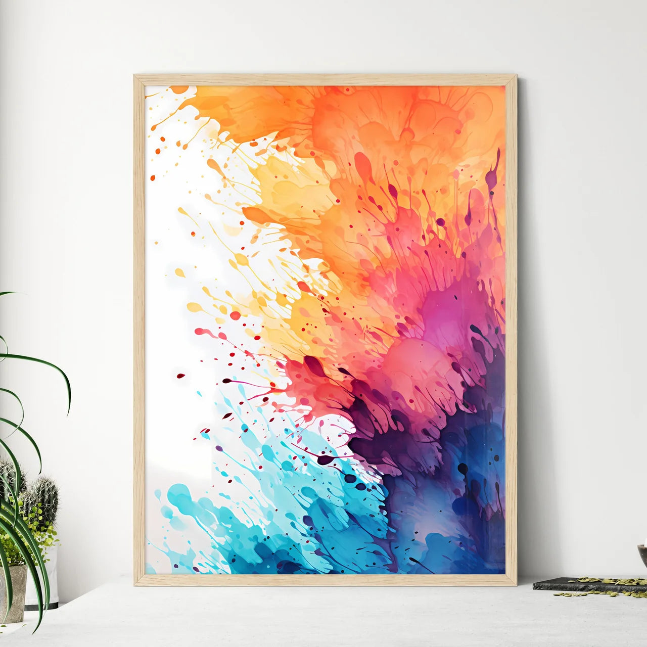 Colorful Splashes Of Paint Art Prin - Framed Art Print