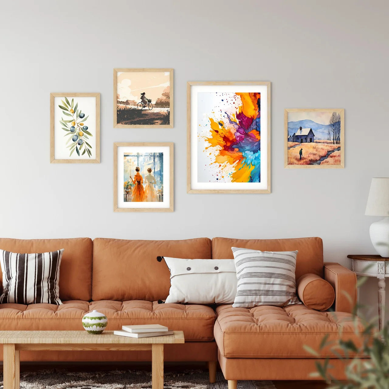 Colorful Paint Splashing Out Of A White Surf Framed Print
