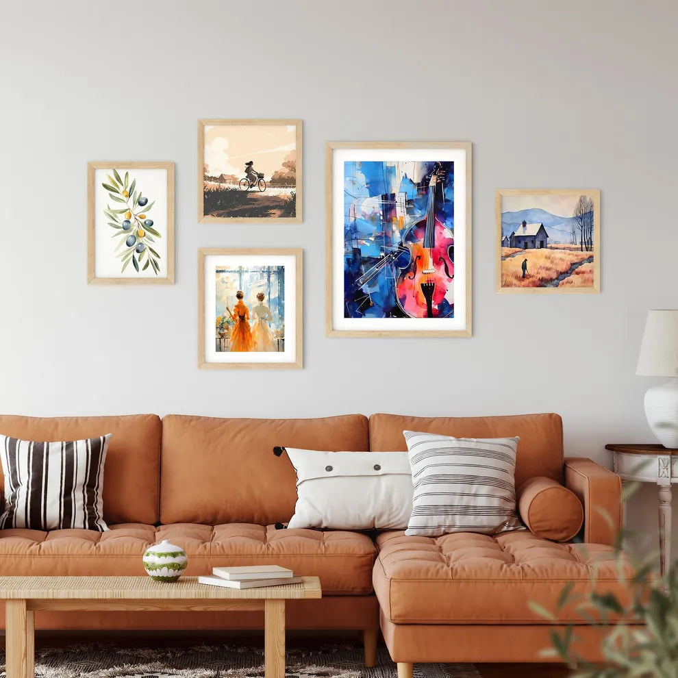 Painting Of A Cello Art Prin Framed Print