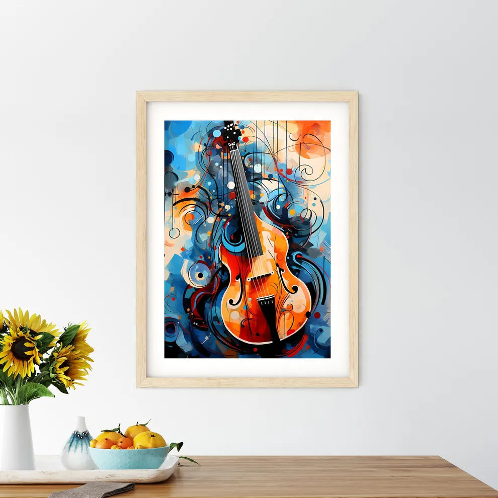 Painting Of A Guitar Art Prin - Kitchen Hangings