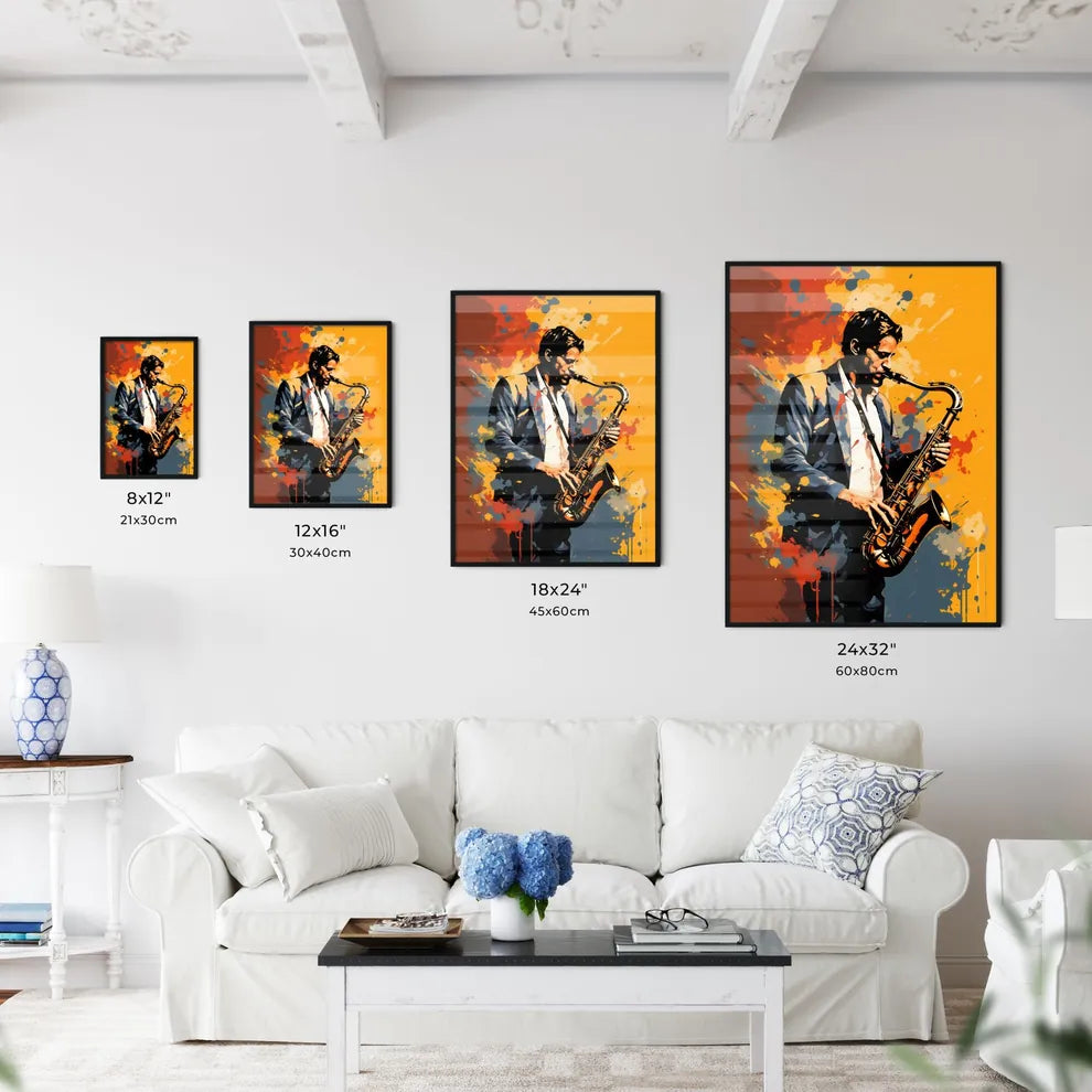 Man Playing A Saxophone Art Prin Wall Art