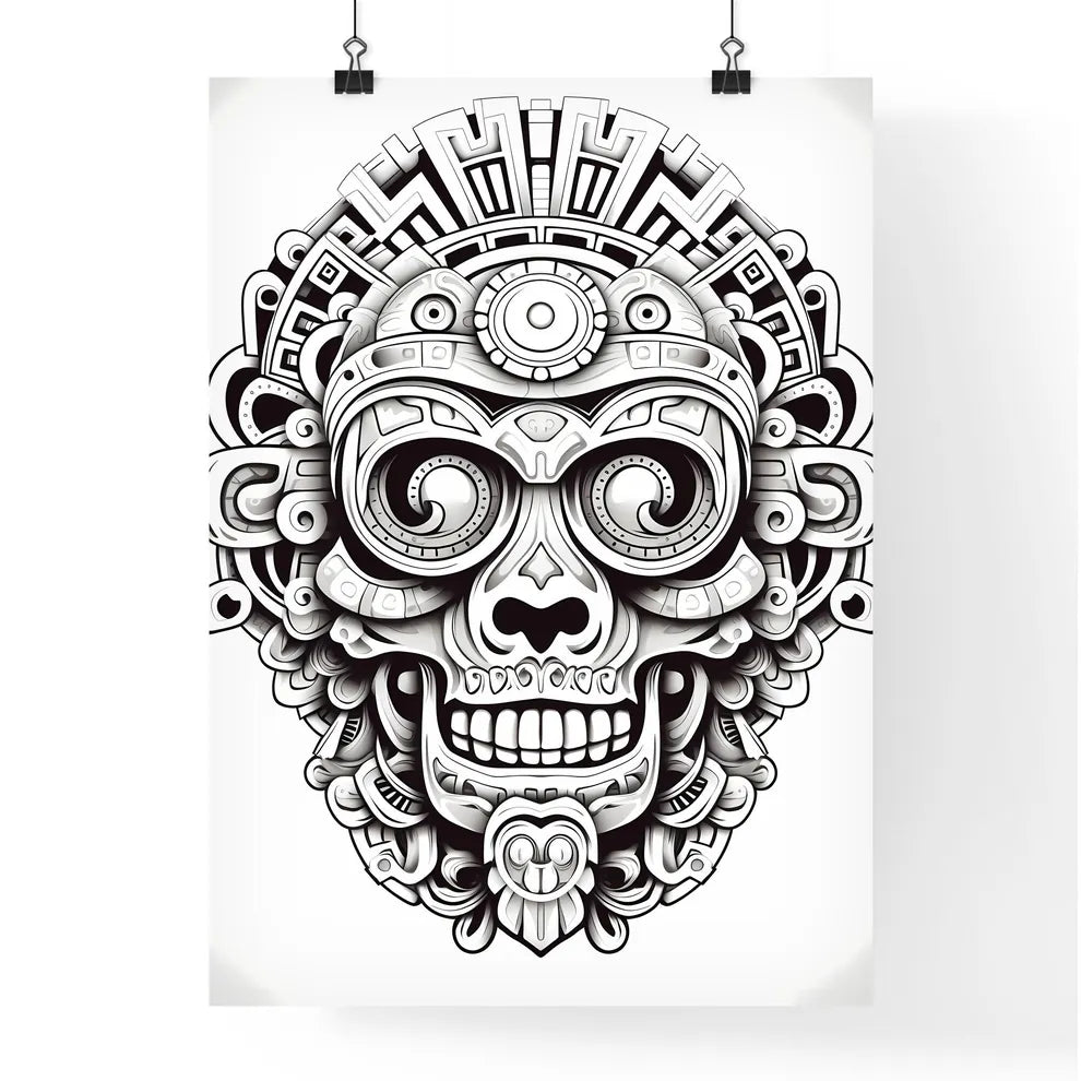 Skull With A Pattern Art Prin Poster