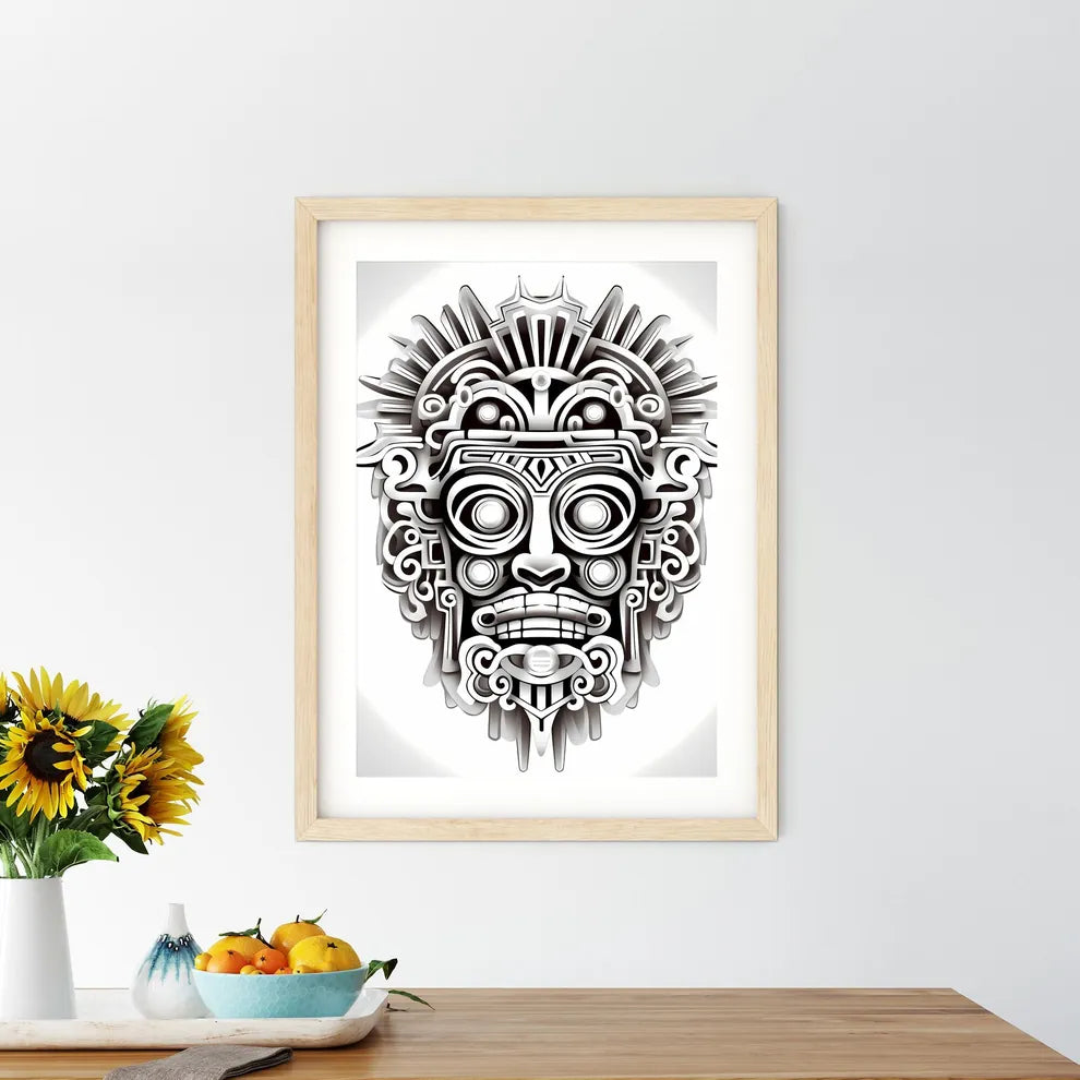 Mask With Many Different Patterns Art Prin - Kitchen Hangings