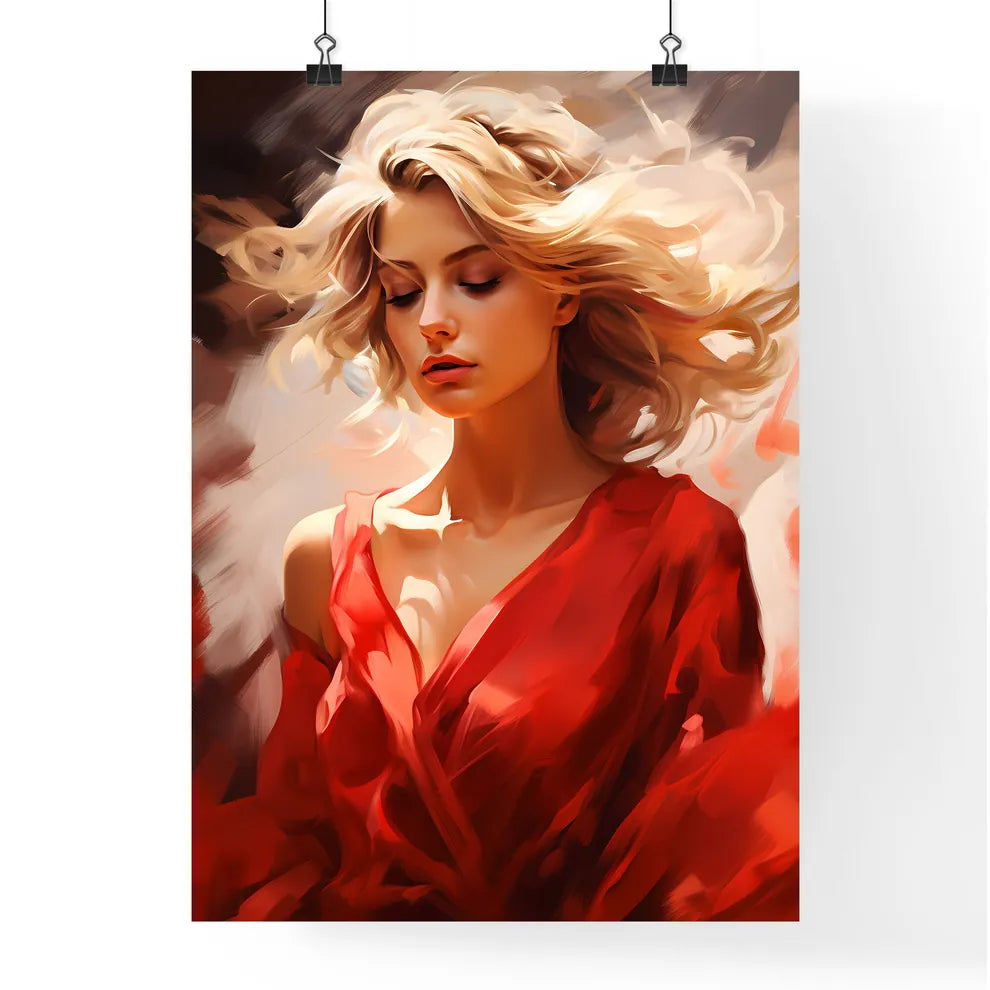 Woman In A Red Dress Art Prin Poster
