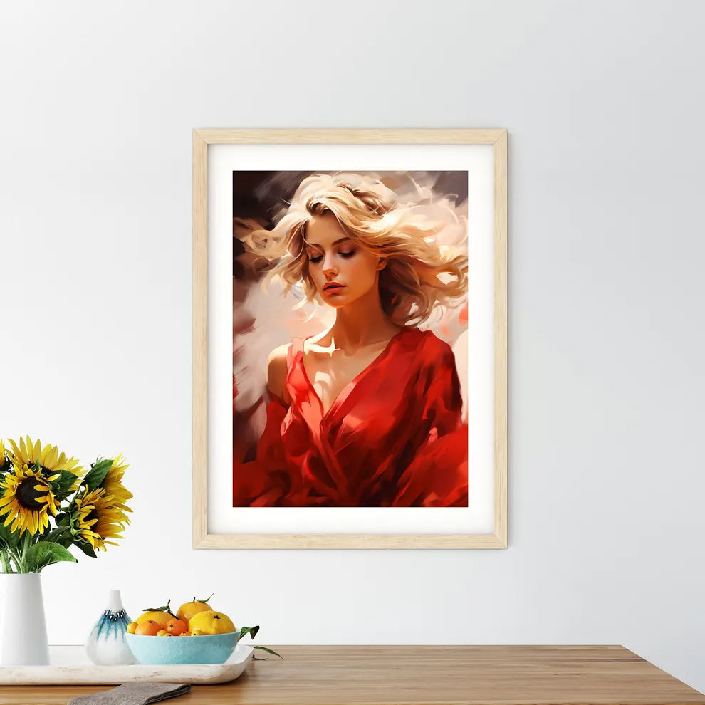 Woman In A Red Dress Art Prin - Kitchen Hangings