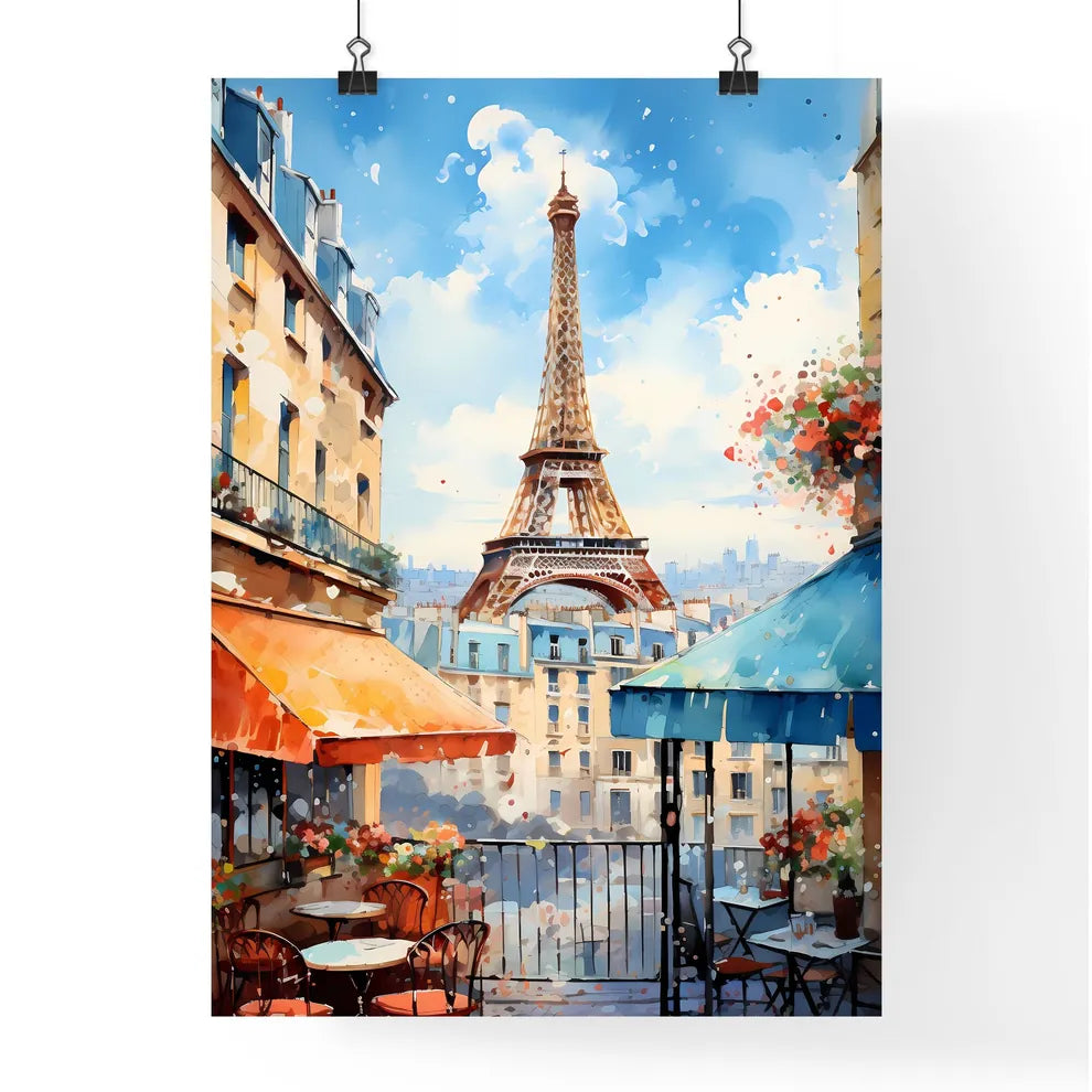 Watercolor Of A Tower In The Distance Art Print Poster