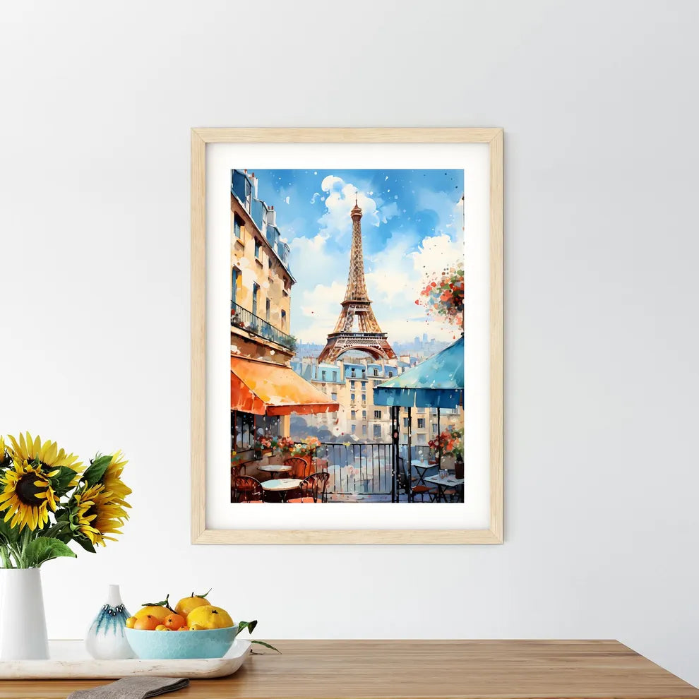 Watercolor Of A Tower In The Distance Art Print Size Chart