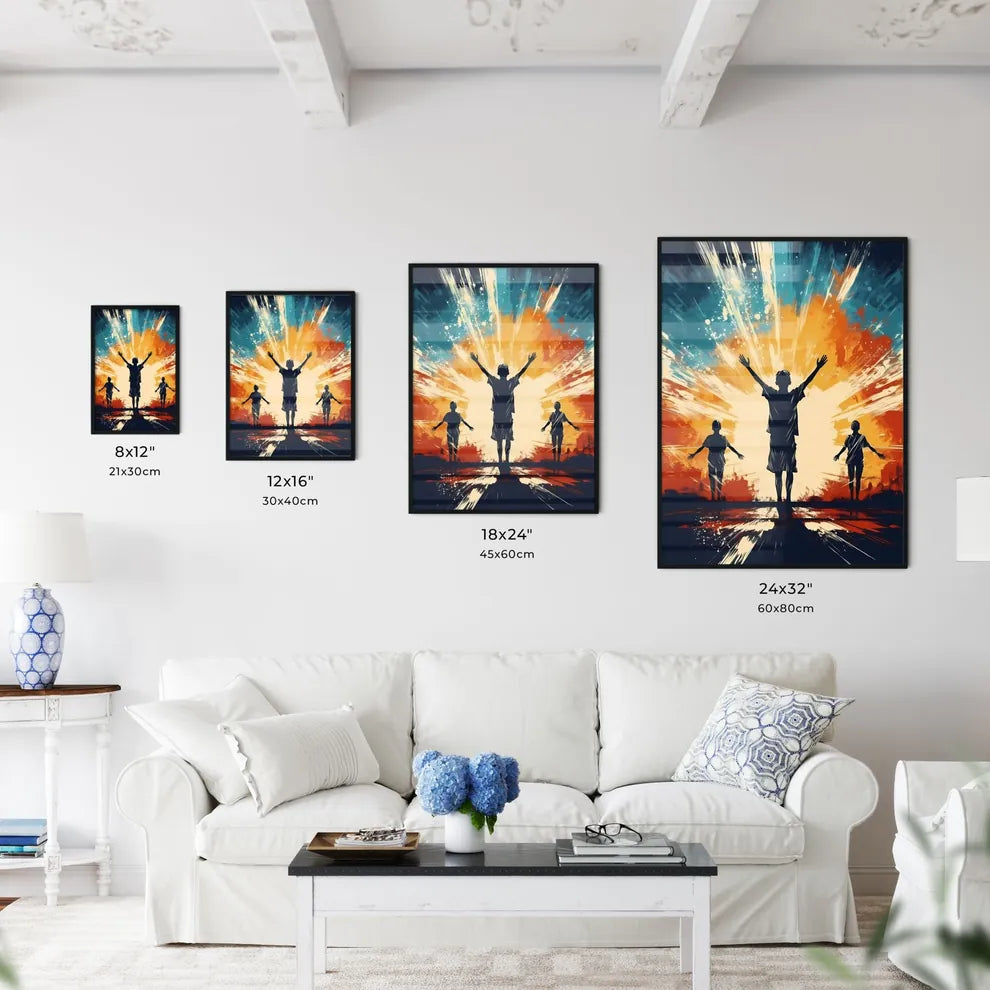 Group Of People With Their Arms Raised Art P Wall Art