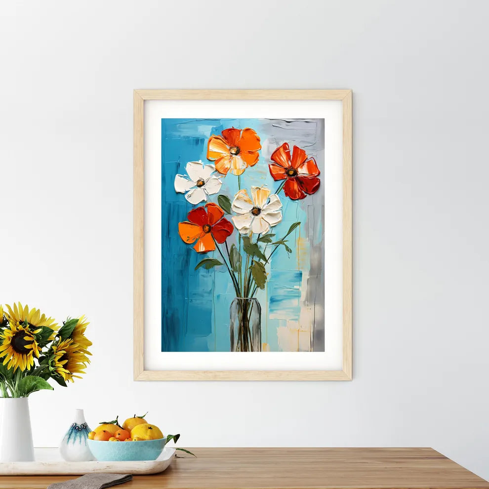 Painting Of Flowers In A Vase Art Prin - Kitchen Hangings