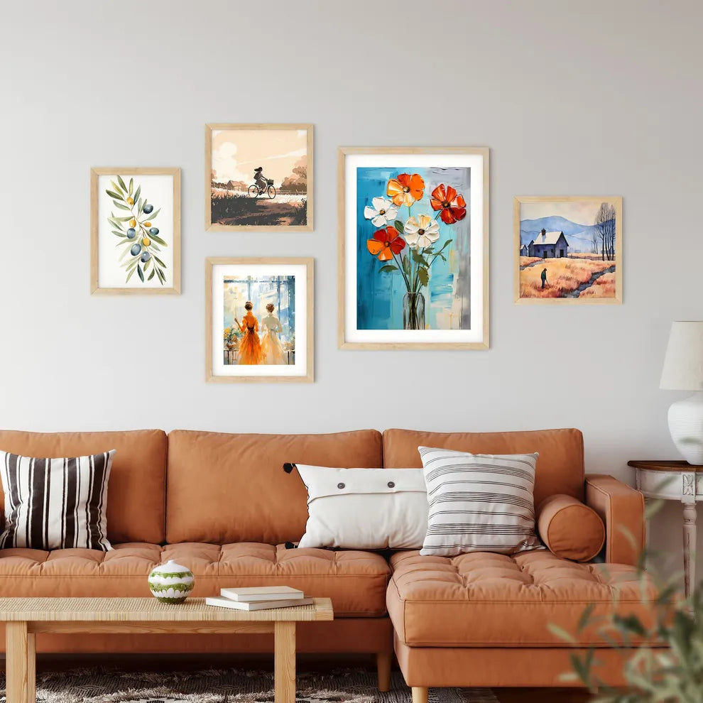 Painting Of Flowers In A Vase Art Prin Framed Print