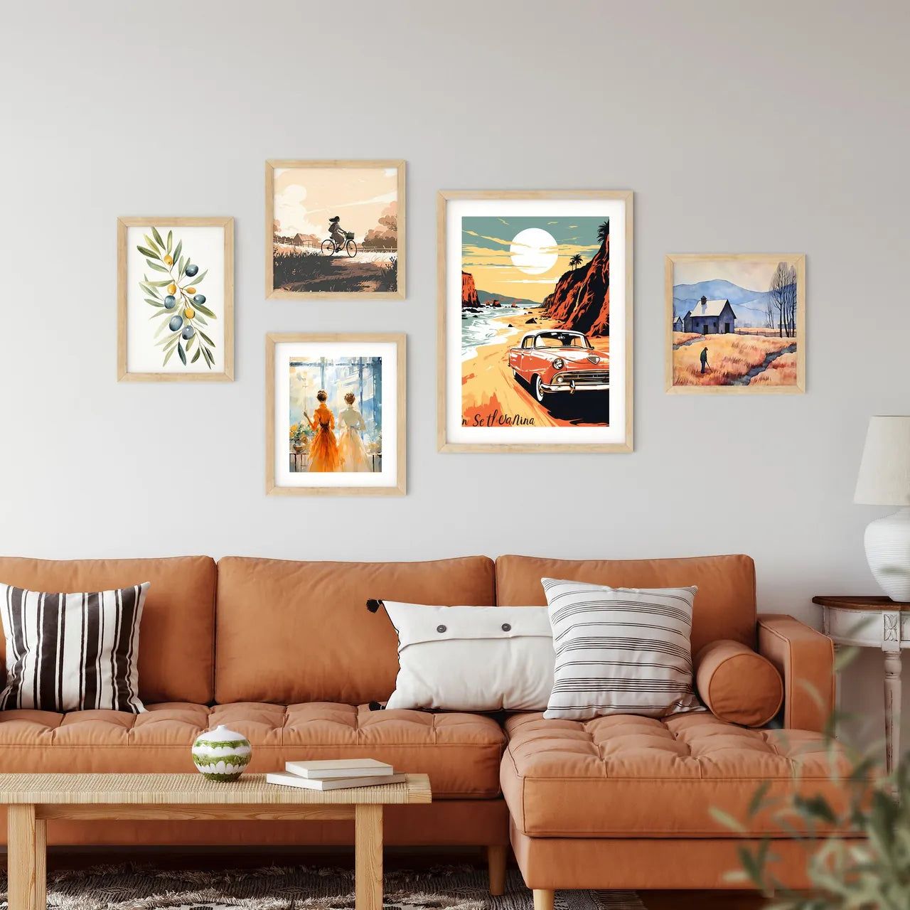 Car On A Beach Art Prin Framed Print