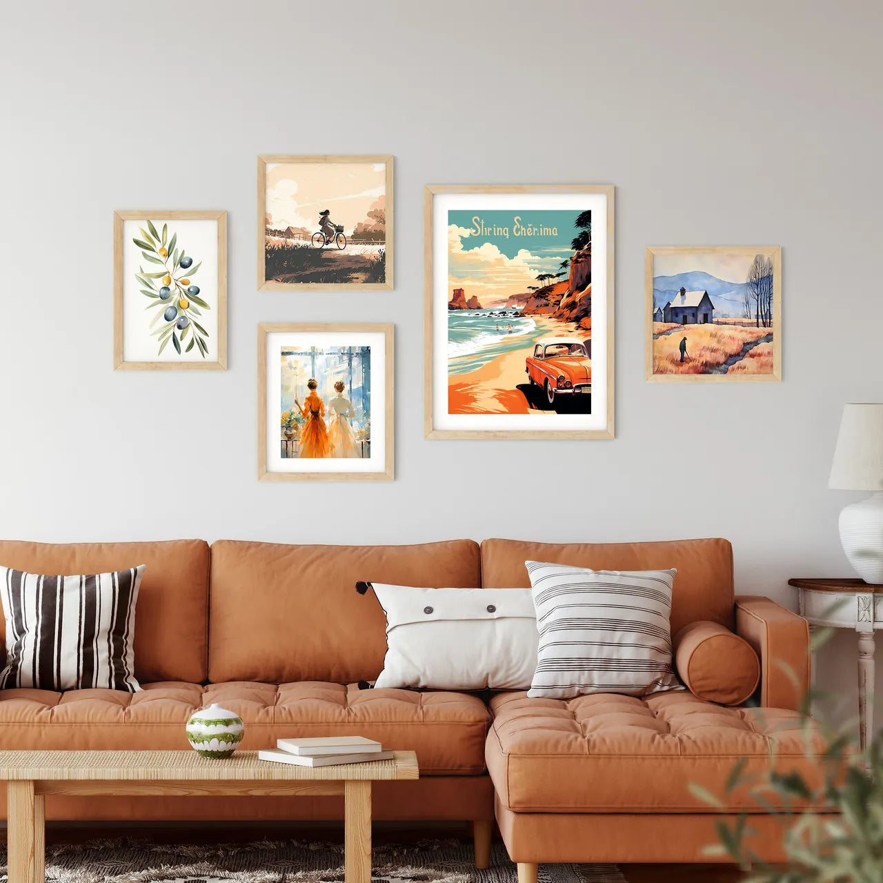 Car On A Beach Art Prin Framed Print