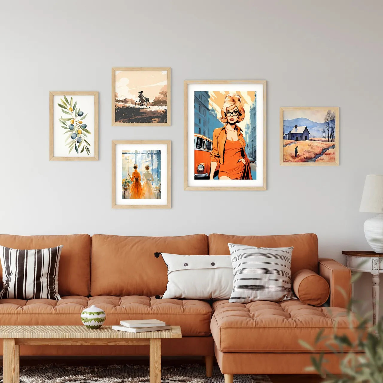 Woman In A Dress And Glasses Standing In A Street Art Print Custom Print