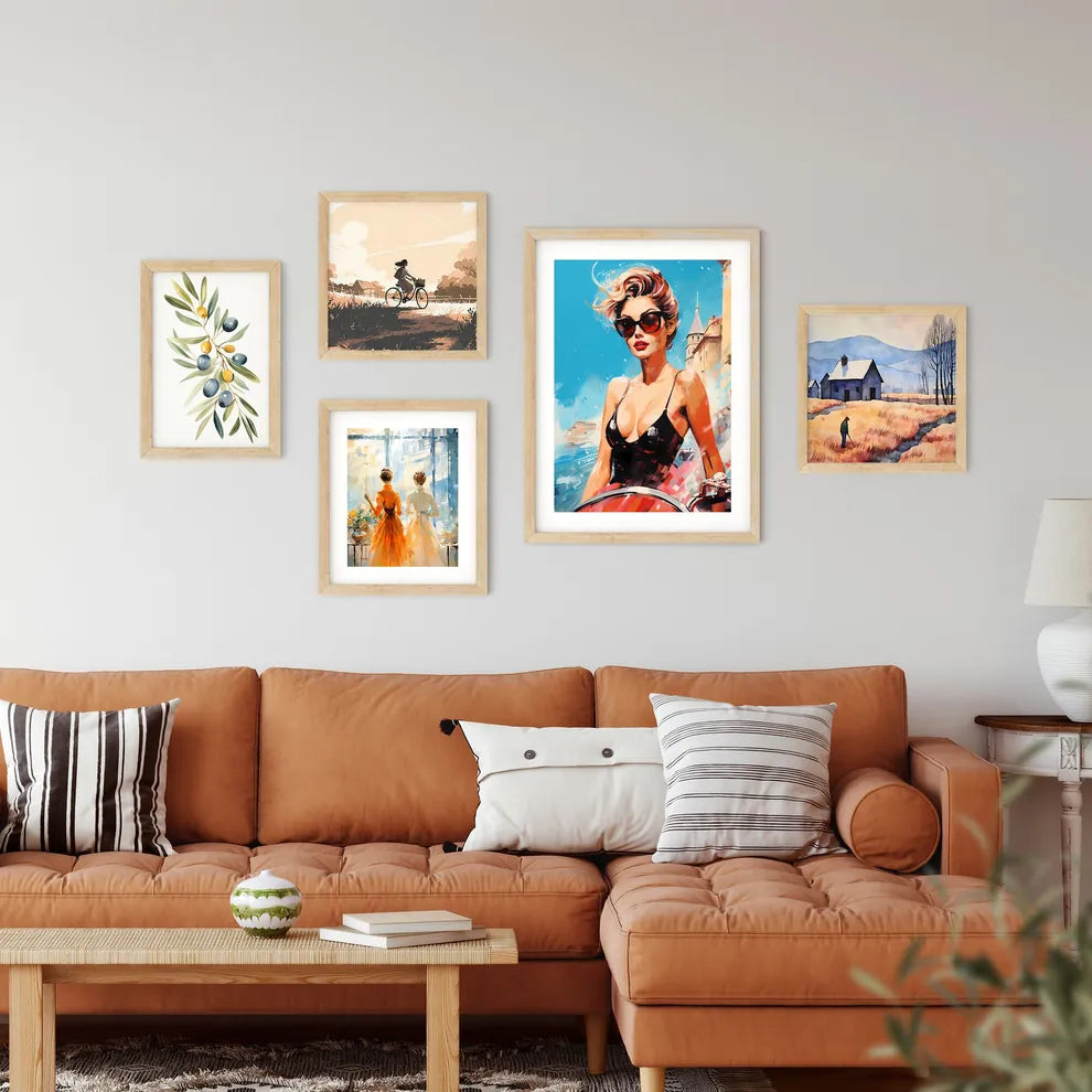 Woman Wearing Sunglasses And A Black Swimsui Framed Print