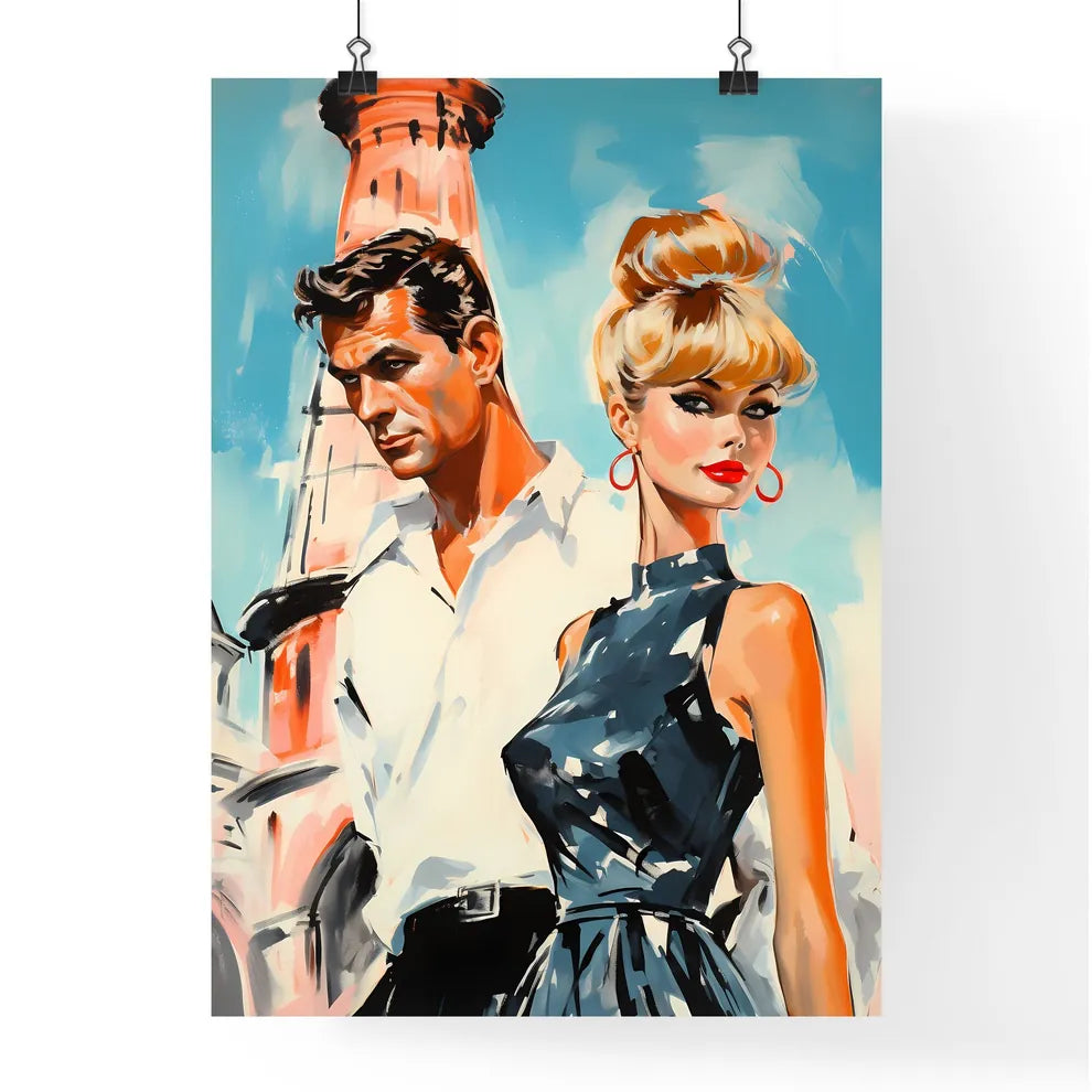 Man And Woman Standing Next To Each Other Ar Poster