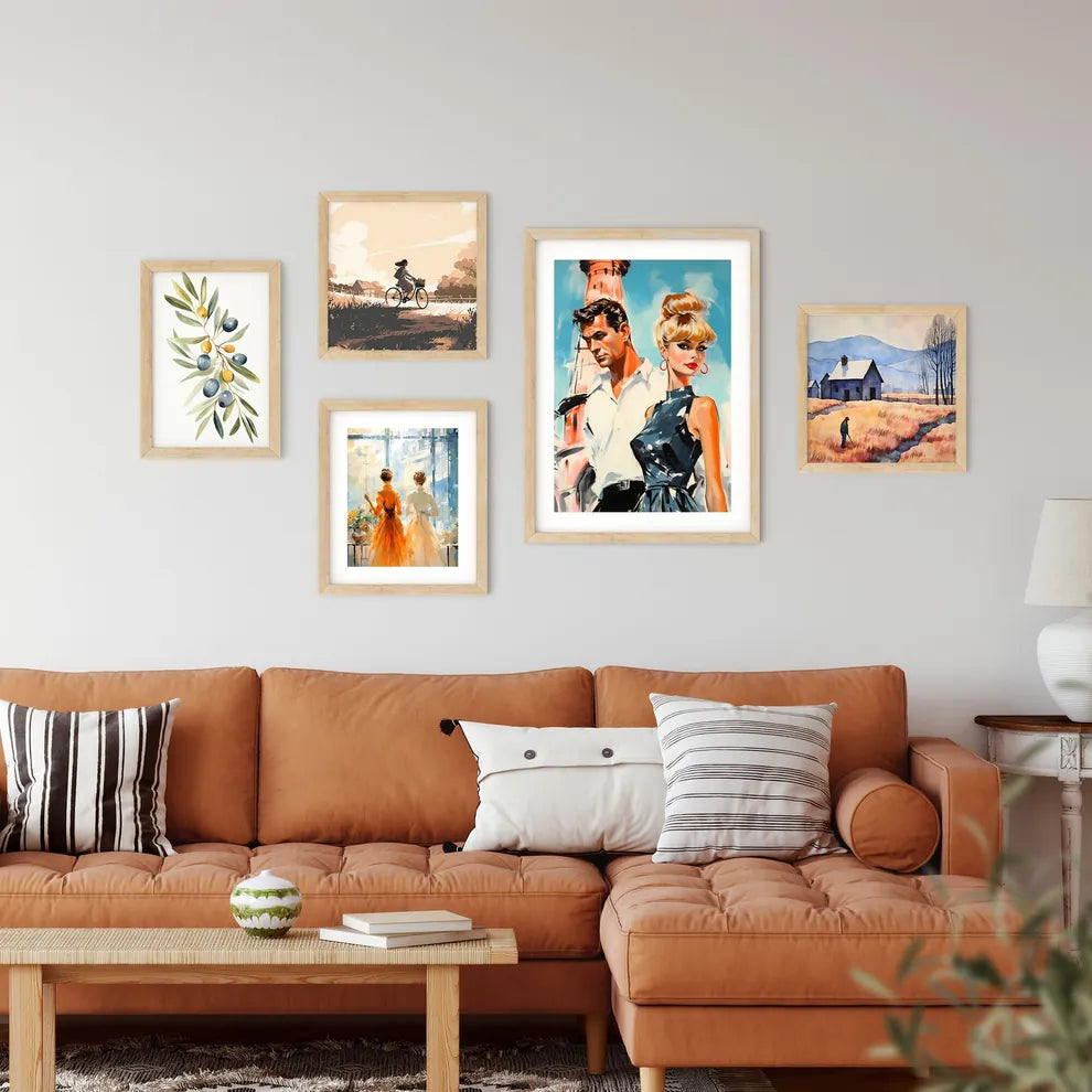 Man And Woman Standing Next To Each Other Ar Framed Print