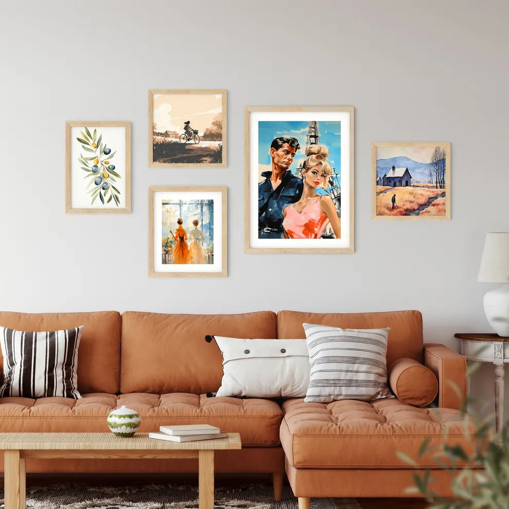 Man And Woman Standing Next To Each Other Ar Framed Print