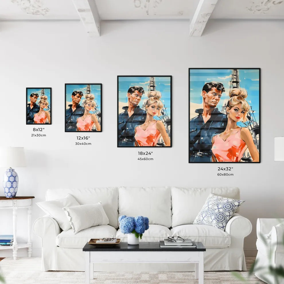 Man And Woman Standing Next To Each Other Ar Wall Art